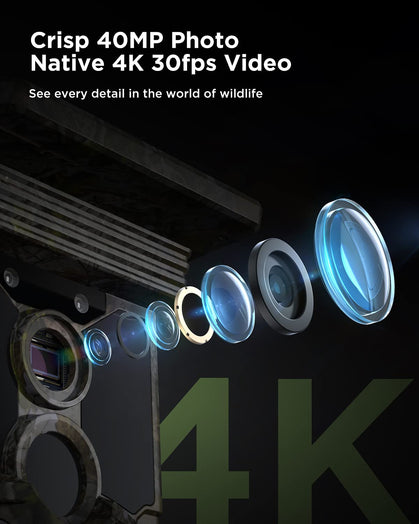 CY95 Full HD 4K 40MP Cámara Wlan de Caza con Tarjeta SD