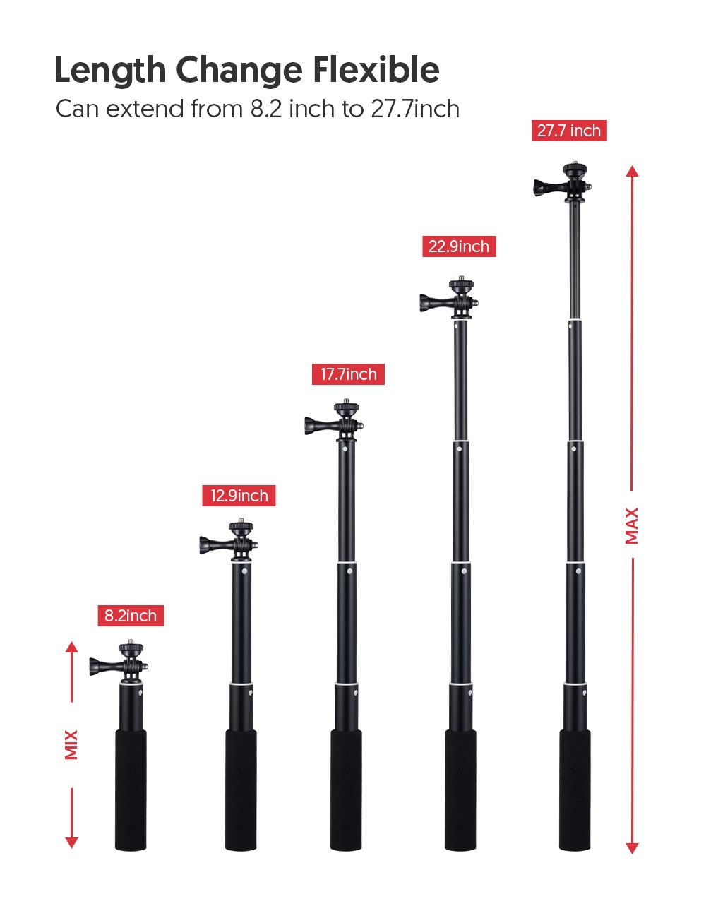 Victure ST10  Palo Selfie extensible para cámara de acción