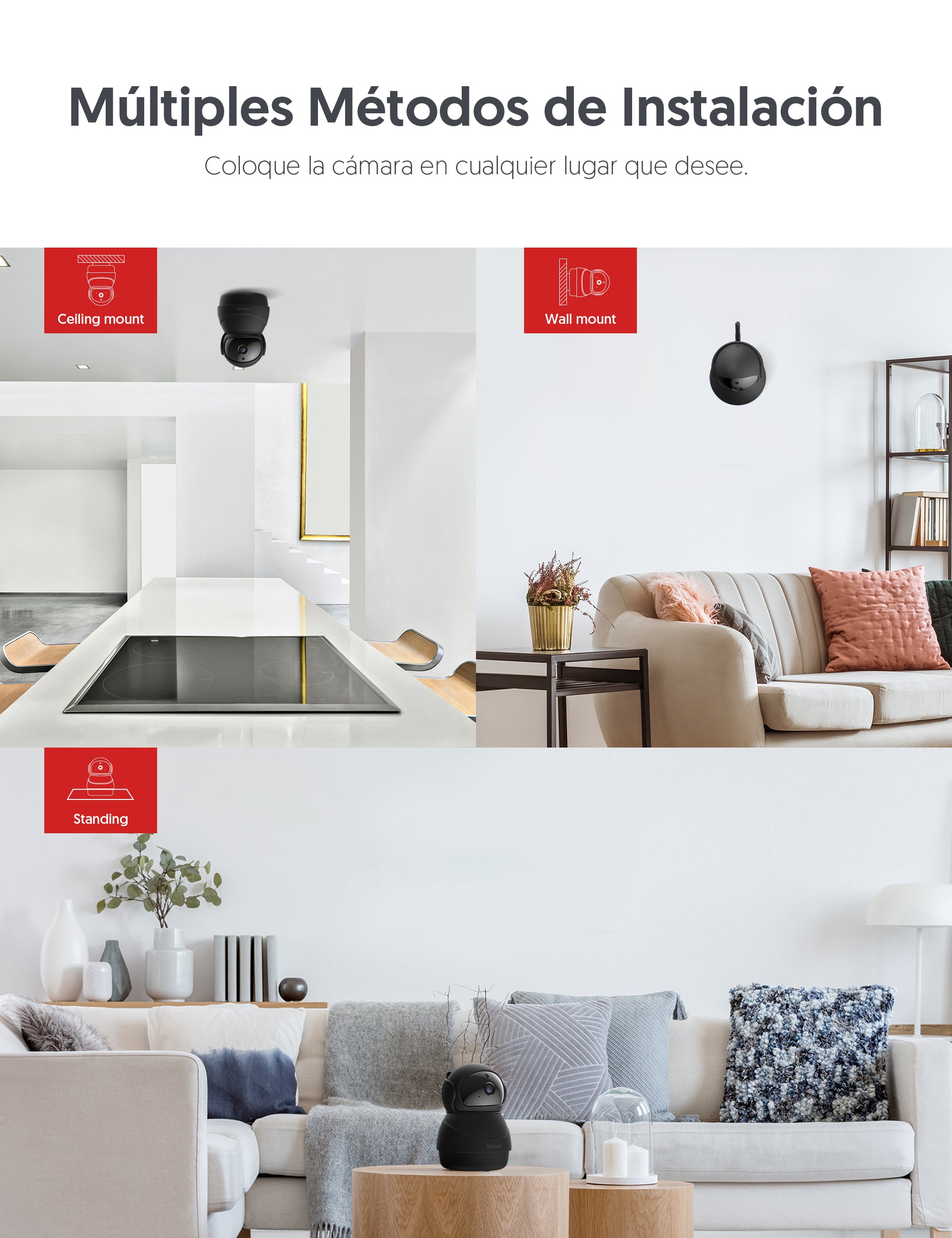Victure PC540N 1080P Cámara Wi-Fi, Cámara vigilabebés(App:Victure Home)