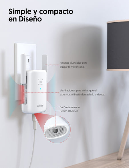 Victure WE1200 Extensor de rango WiFi de doble banda